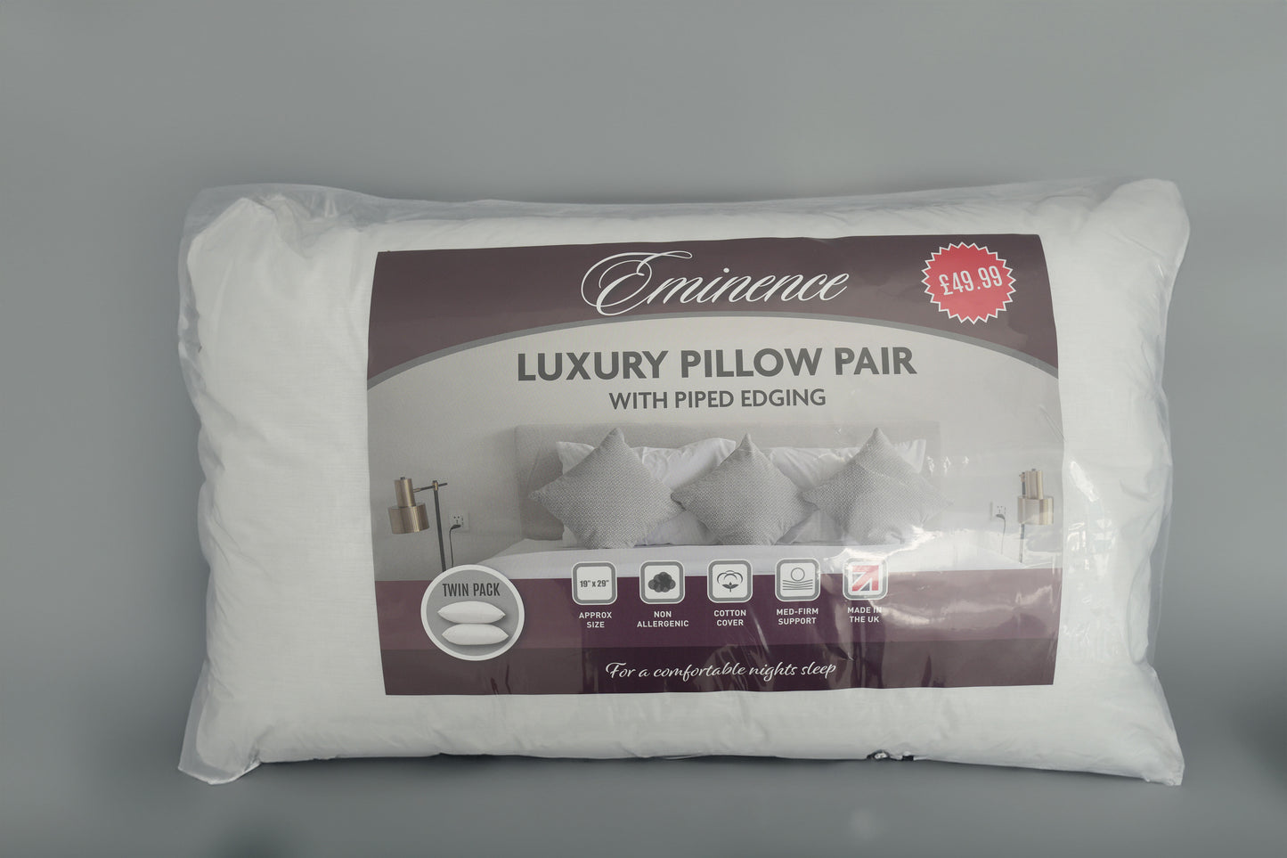 Eminence Luxury Pillow Pair with Piped Edging