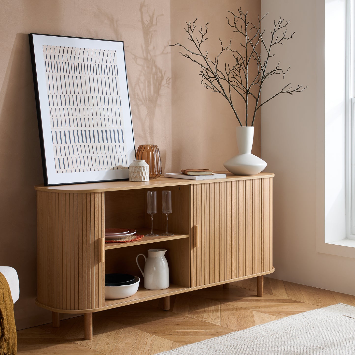 Axel 2 Door Fluted Sideboard