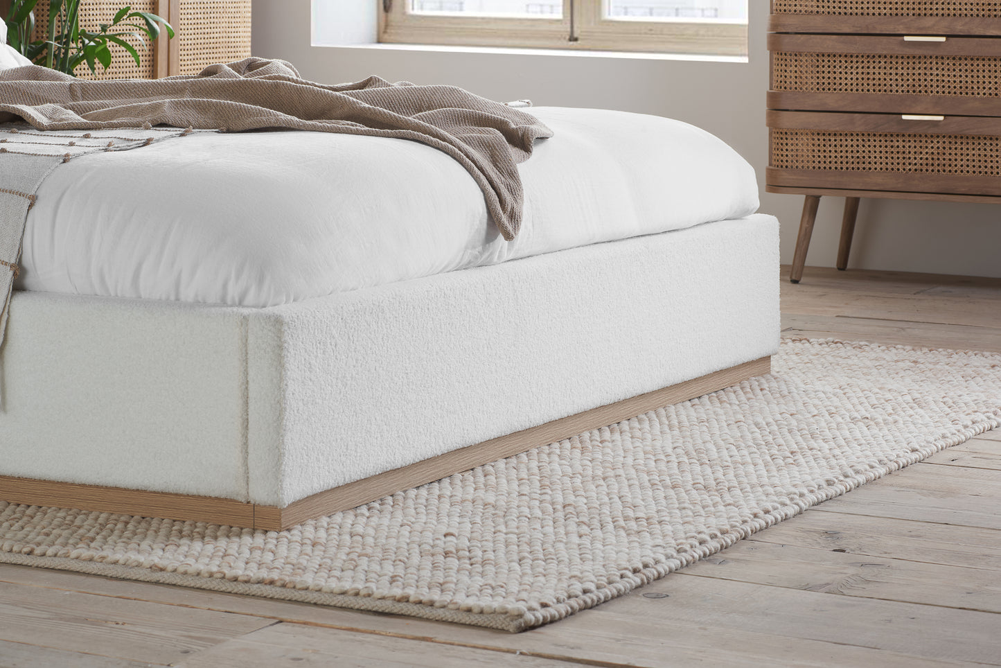 Eden Bouclé Bed – White