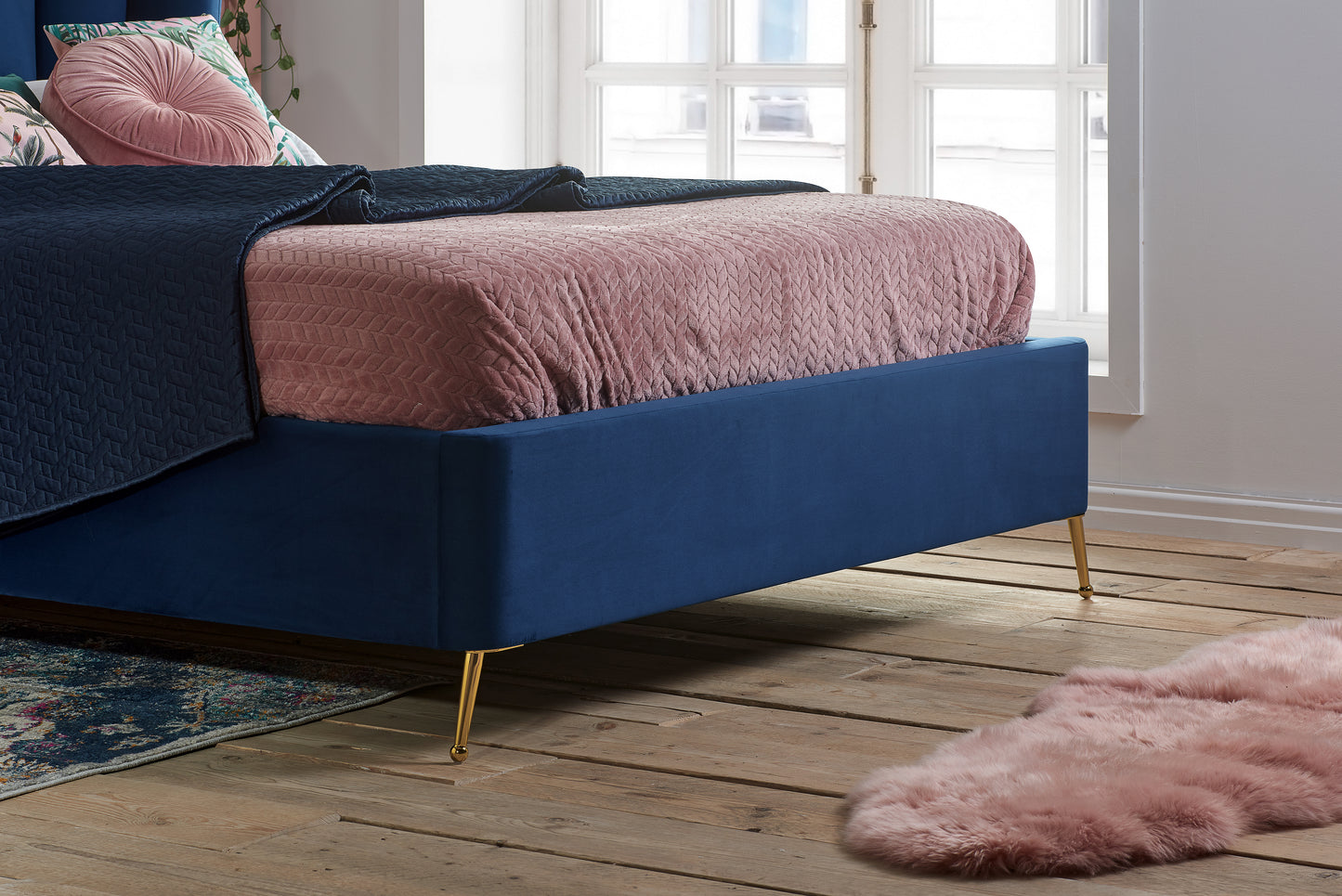 Lottie Ottoman Bed – Blue