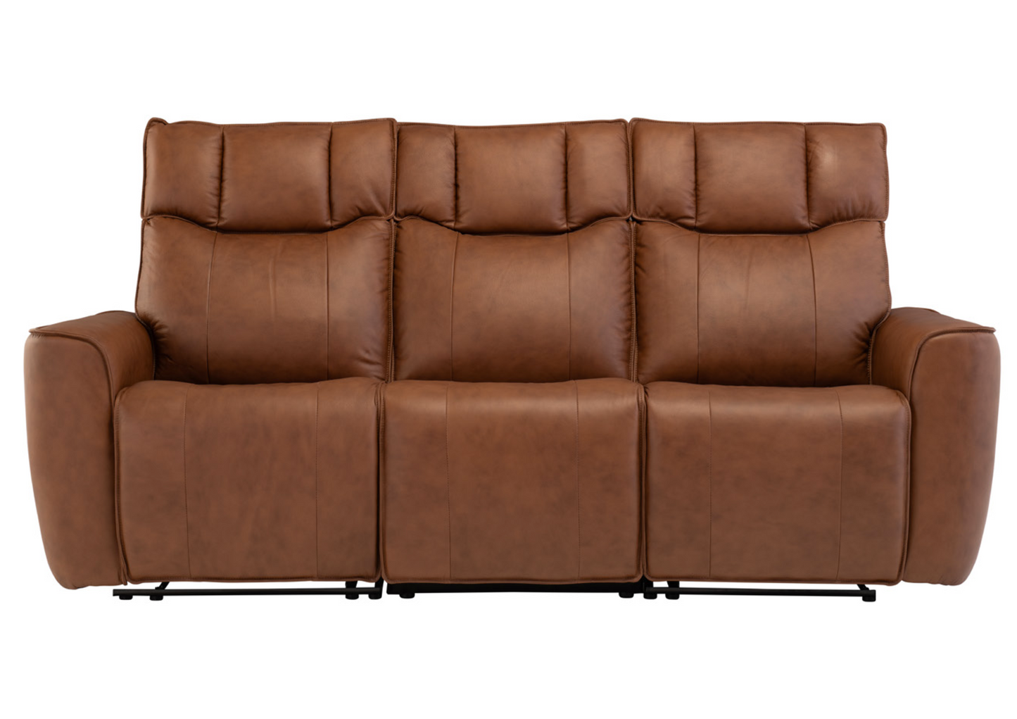 Lamborina Tan Leather Recliner Sofa