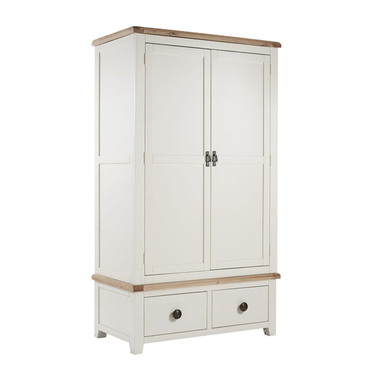 Houston Cream & Oak 2 Door Wardrobe