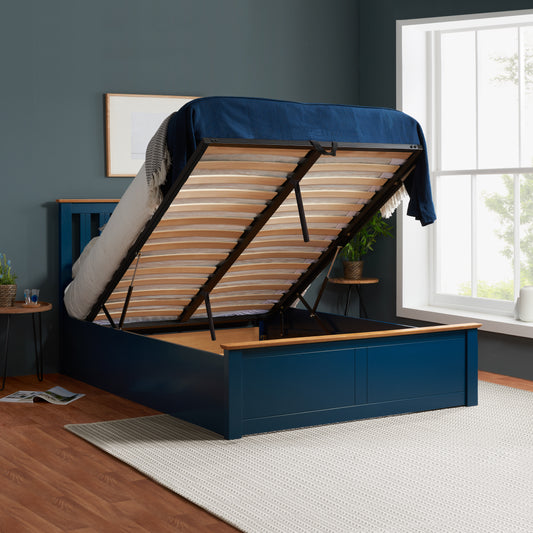 Phoenix Ottoman Bed Navy Blue