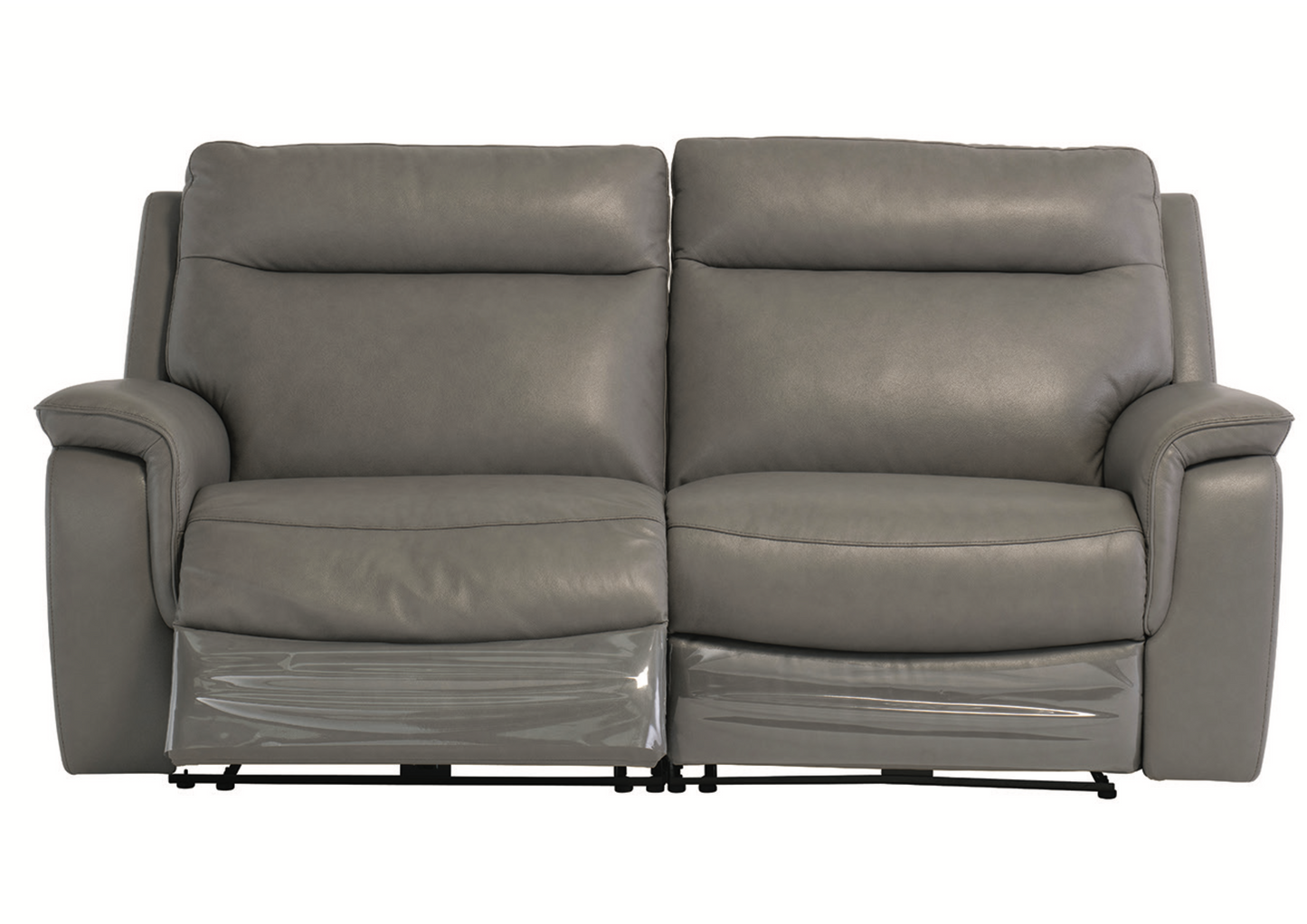 Salvatori Grey Leather Recliner Sofa