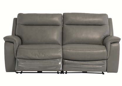 Salvatori Grey Leather Recliner Sofa