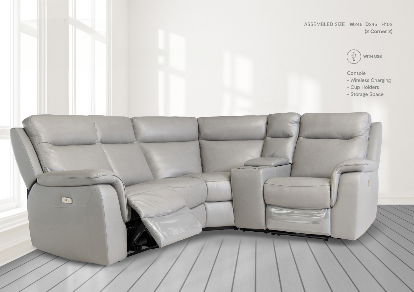 Salvatori Leather Corner Sofa