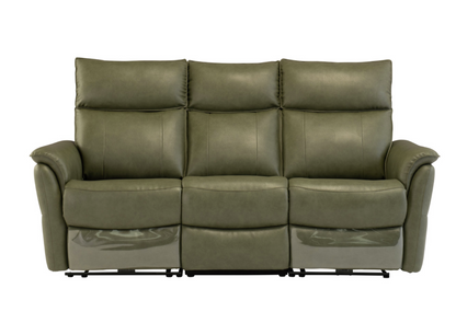 Puccini Green Faux Leather Recliner Sofa