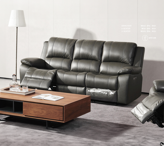 Amaretta Leather Sofa- 2 colour options