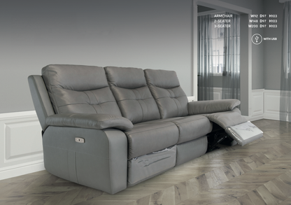 Sylvia Leather Electric Recliner Sofa - 5 Colour Options