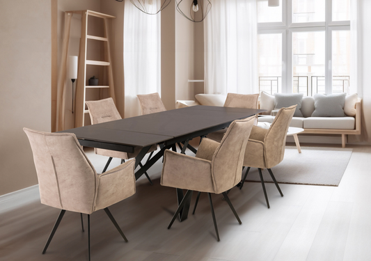 Rossetta - Dark grey - 1.6M (+0.4M +0.4M) Extended Dining Table