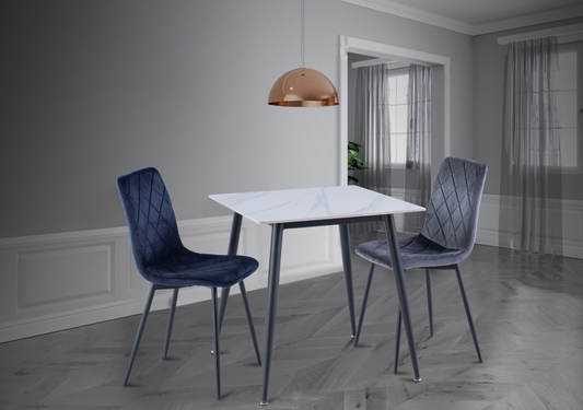 Minetto Snow White 0.75M Square Dining Table