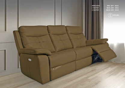 Sylvia Leather Electric Recliner Sofa - 5 Colour Options