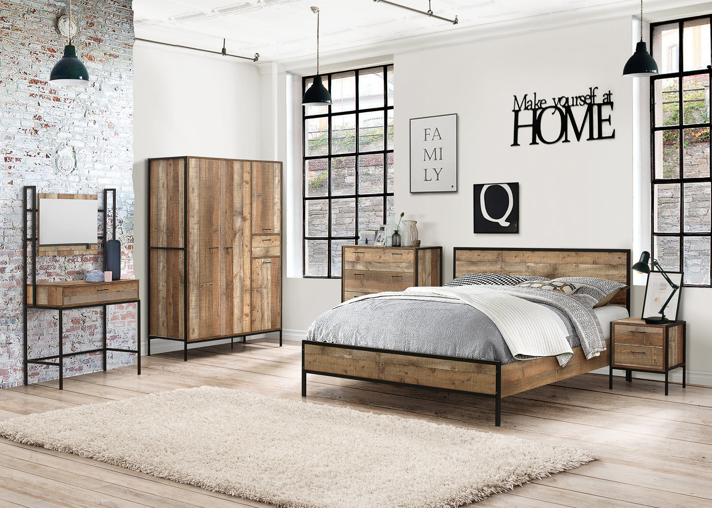 Urban Bed frame +2 Bedsides + Wardrobe