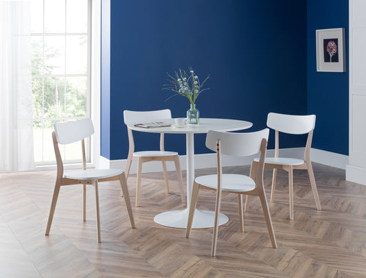 BLANCO ROUND WHITE PEDESTAL TABLE