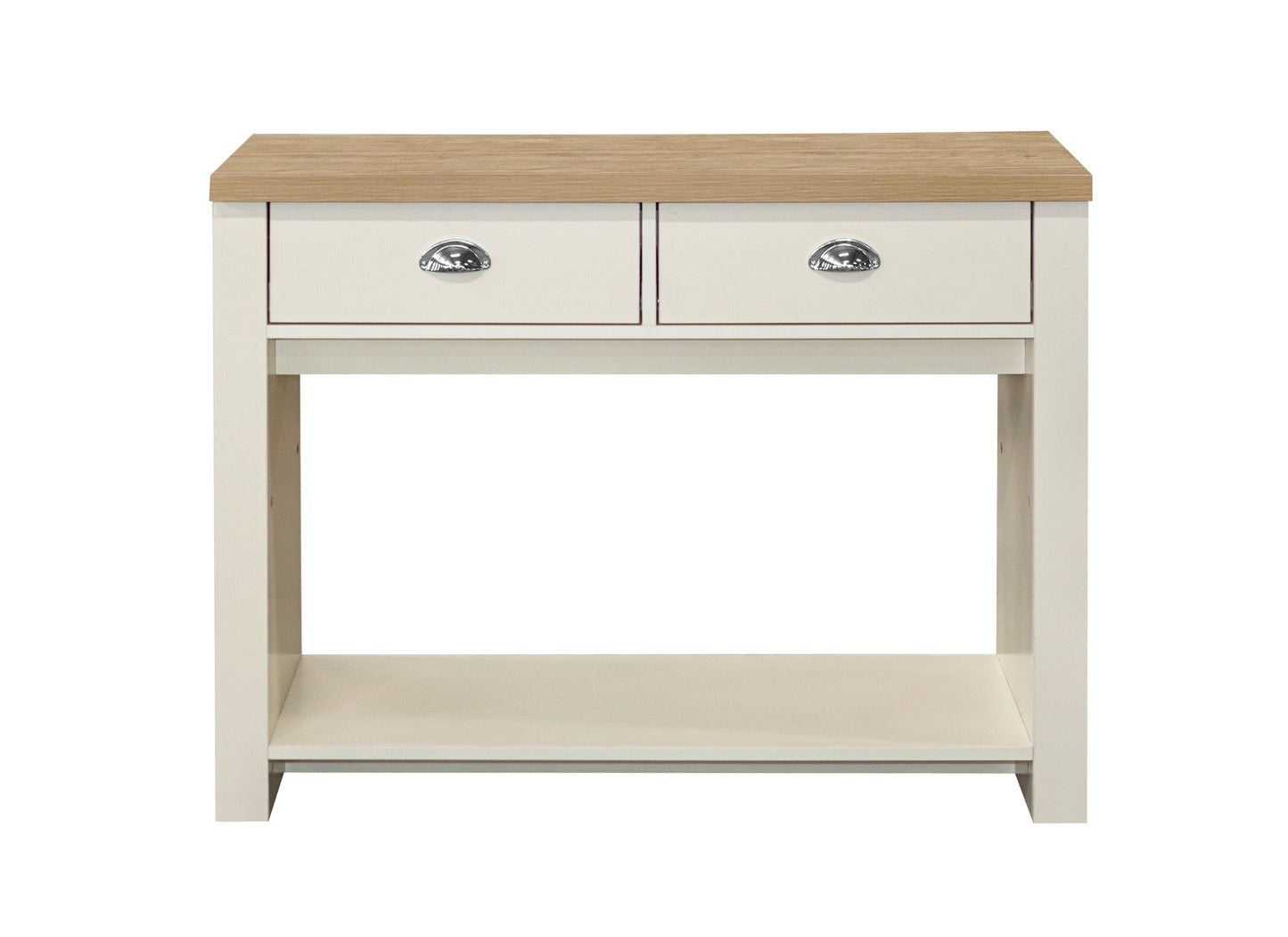 Highgate 2 Drawer Console Table Cream & Oak