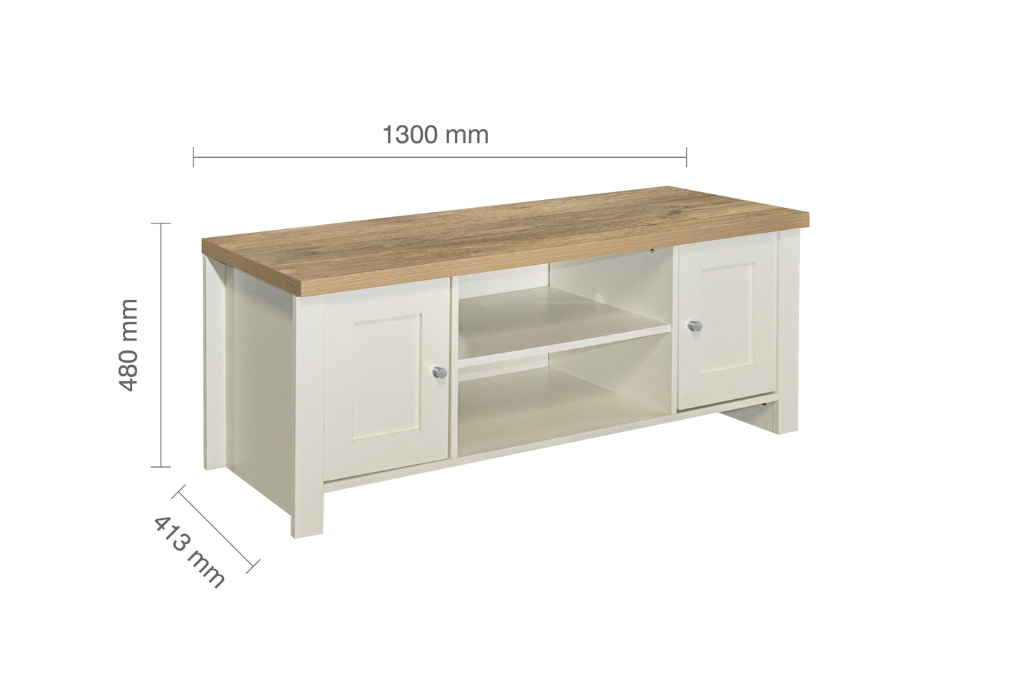 Highgate Large TV Unit Cream & Oak