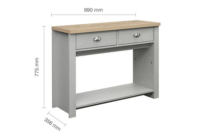 Highgate 2 Drawer Console Table Grey & Oak